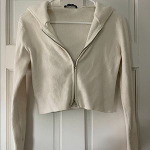 Brandy Melville Cropped Sweatshirt (double zip)